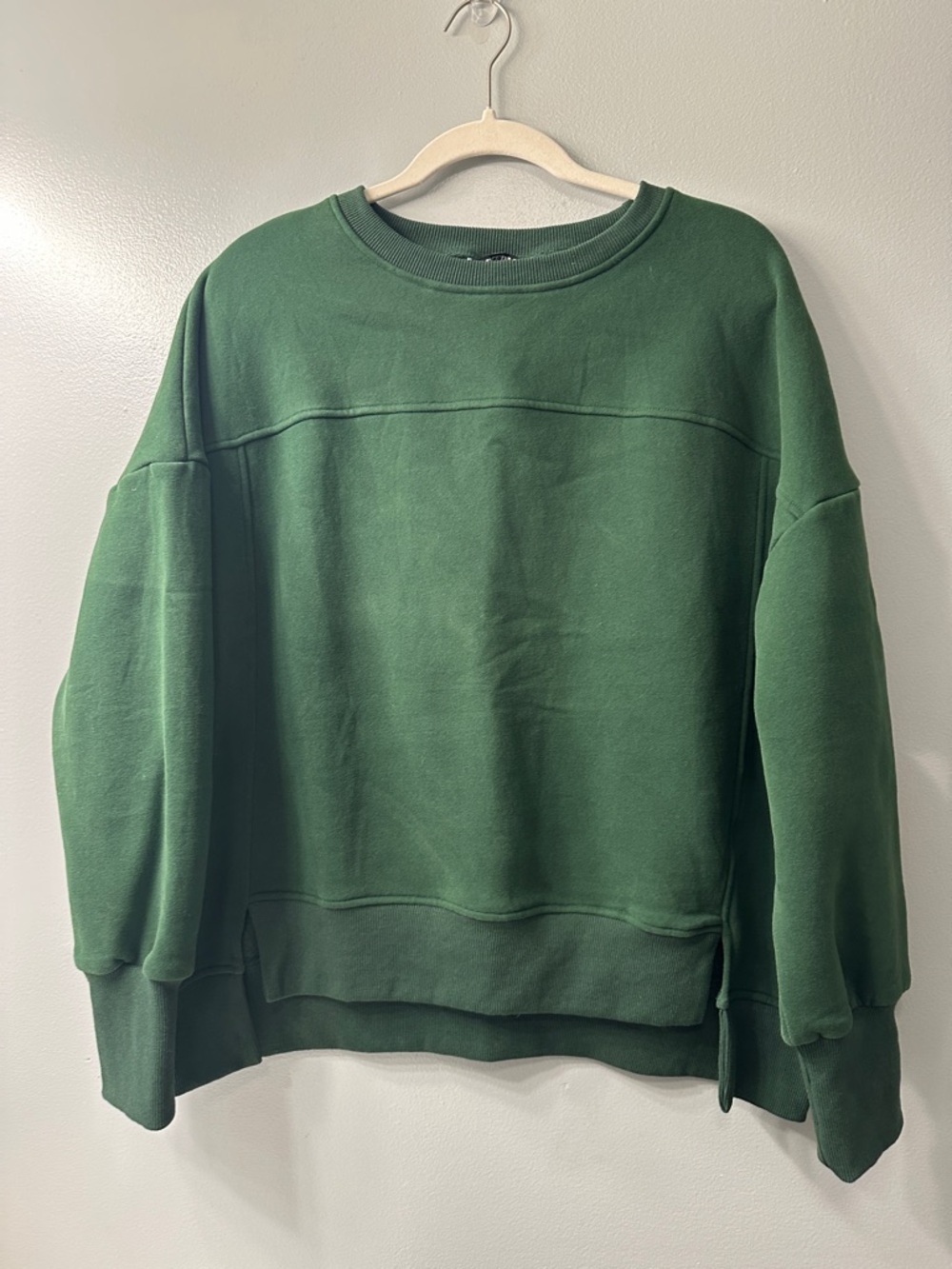 Crewneck Drop-Shoulder Sweatshirt - Forest Green